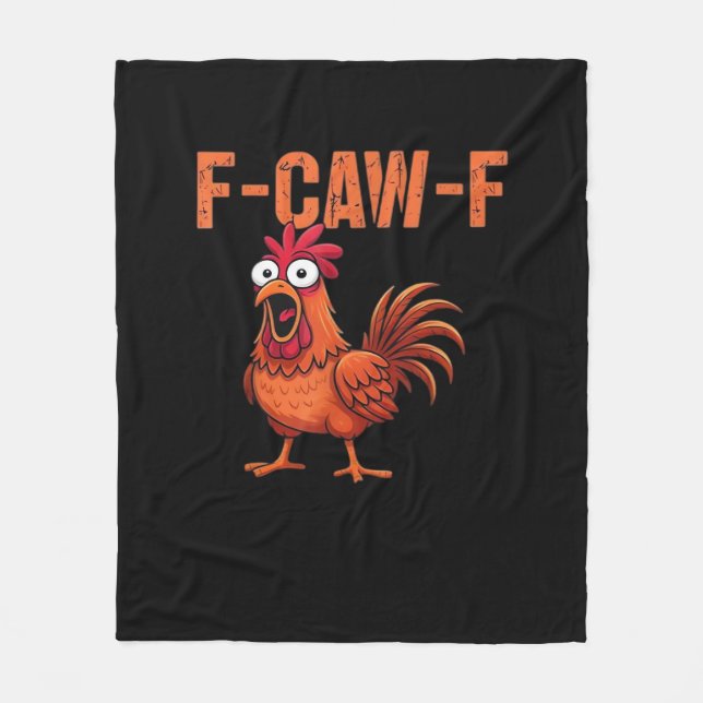 F Caw F Funny Chicken Classic Trendy Modern Style Fleecefilt (Framsidan)