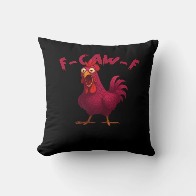 F Caw F Funny Chicken Humor Creative Casual Style Kudde (Framsida)