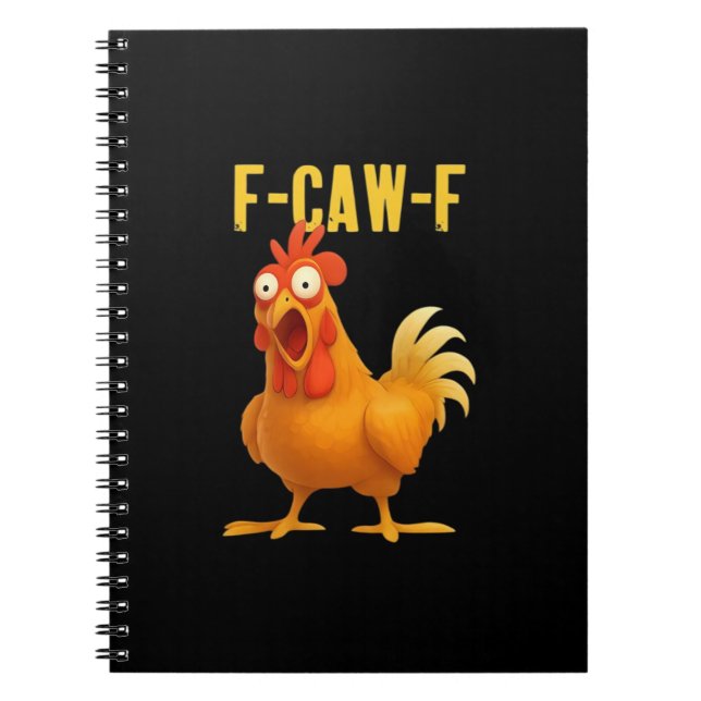 F Caw F Funny Chicken Meme Trendy Modern Style Anteckningsbok (Framsidan)