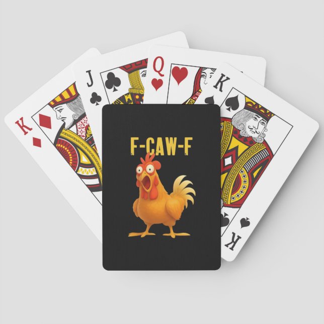 F Caw F Funny Chicken Meme Trendy Modern Style Casinokort (Baksidan)