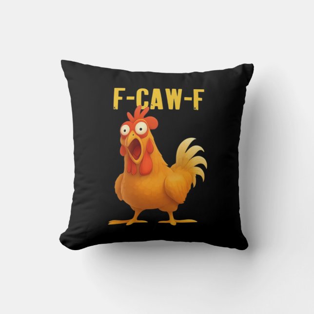 F Caw F Funny Chicken Meme Trendy Modern Style Kudde (Framsida)