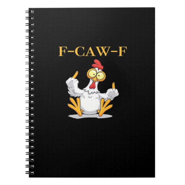 F-Caw-F Funny Chicken Retro Classic Anteckningsbok (Framsidan)