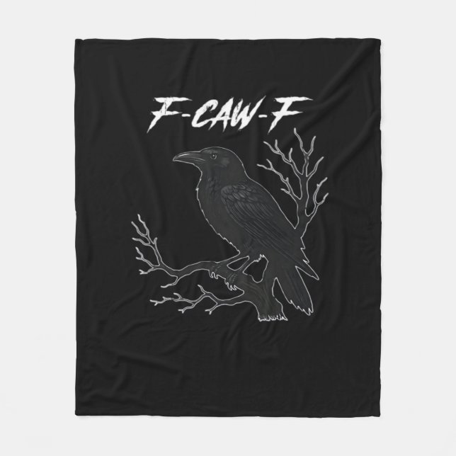 F-Caw-F Funny Crow Aesthetic Casual Fleecefilt (Framsidan)