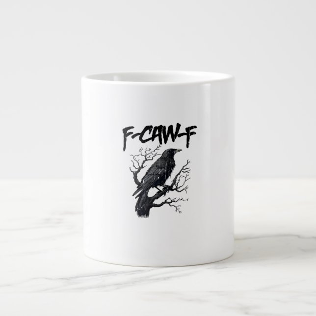F-Caw-F Funny Crow Essential Cool Unique Jumbo Mugg (Framsidan)