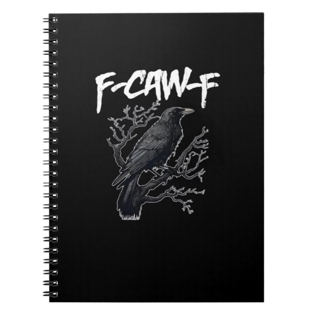 F-Caw-F Funny Crow Minimal Clean Anteckningsbok (Framsidan)