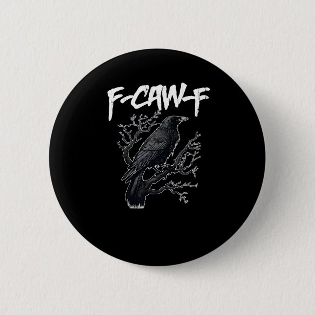 F-Caw-F Funny Crow Minimal Clean Knapp (Framsida)