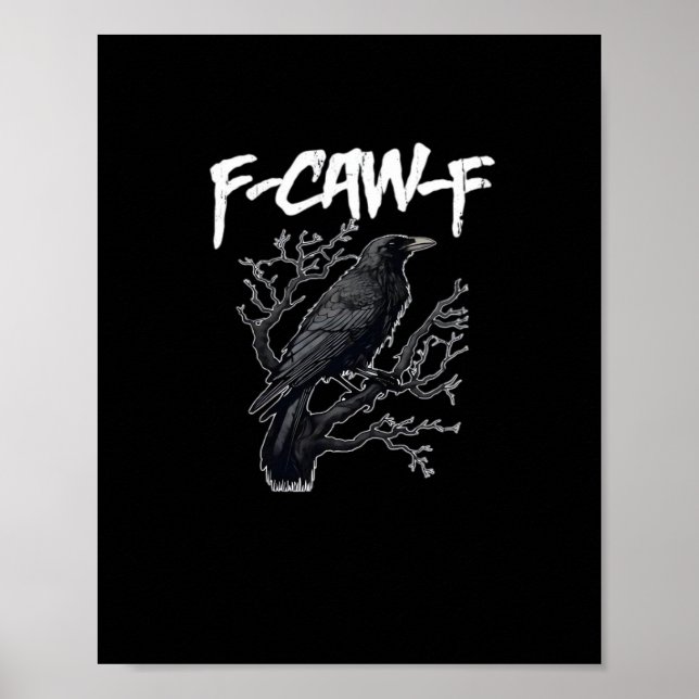 F-Caw-F Funny Crow Minimal Clean Poster (Framsidan)