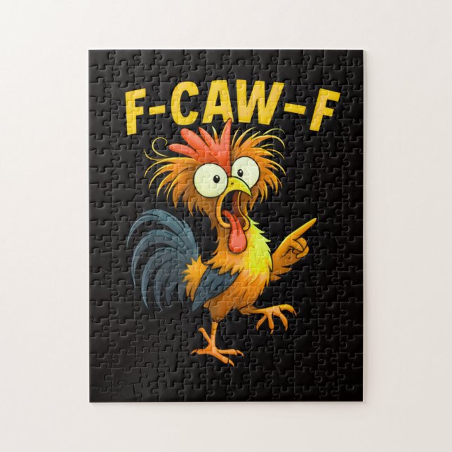 "F Caw F" Funny Crow Sarcastic Bird Humor Puzzle Pussel (Vertikal)