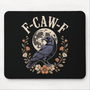 F-caw-f Funny Kråka Nattfåglar Älskare Halloween T Musmatta