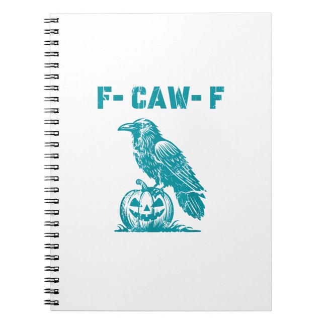 F-Caw-F Funny Raven Gothic Crow Retro Classic Anteckningsbok (Framsidan)