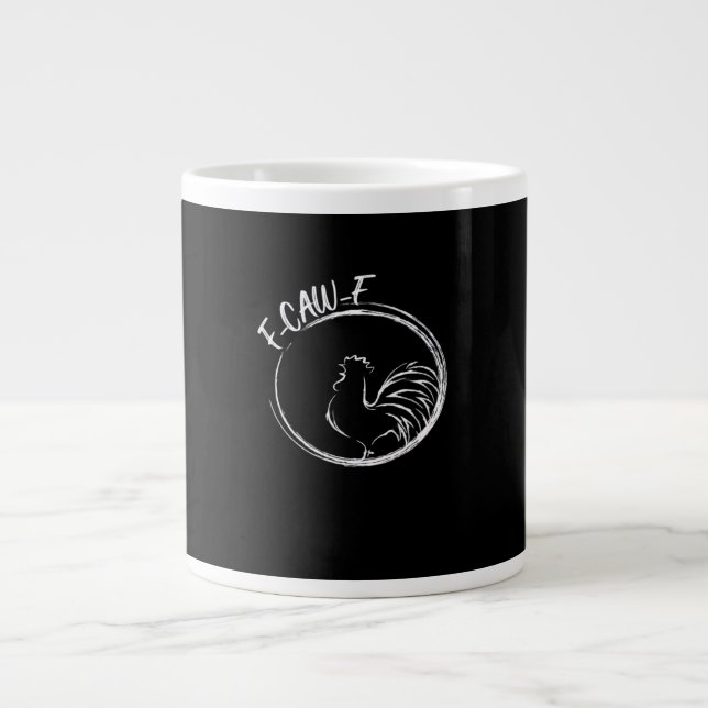 F-Caw-F Funny Wordplay Quote Retro Style Jumbo Mugg (Framsidan)