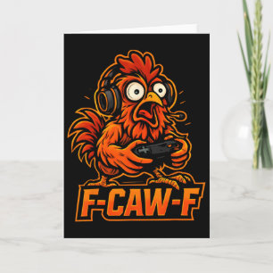 F-caw-f Gamer - Rolig Kyckling Tupp Gaming _3 Kort