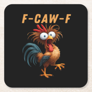 F-Caw-F gotisk kråka humor rolig vintage stil Underlägg Papper Kvadrat