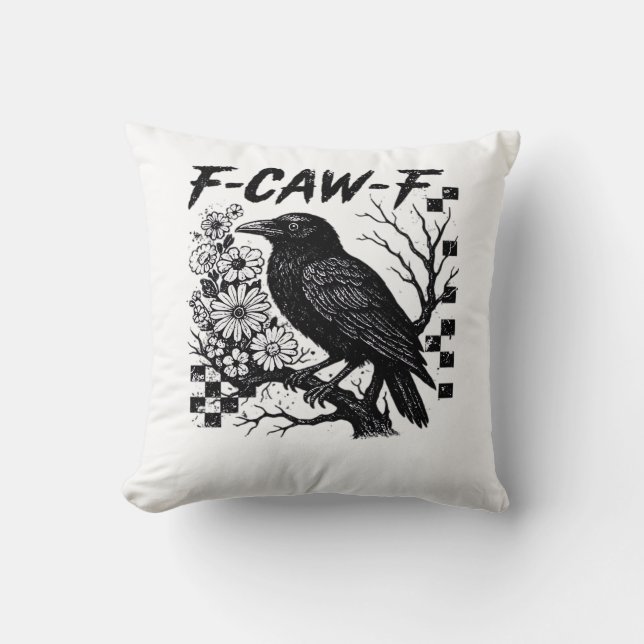 F-Caw-F Halloween Bird Kudde (Framsida)
