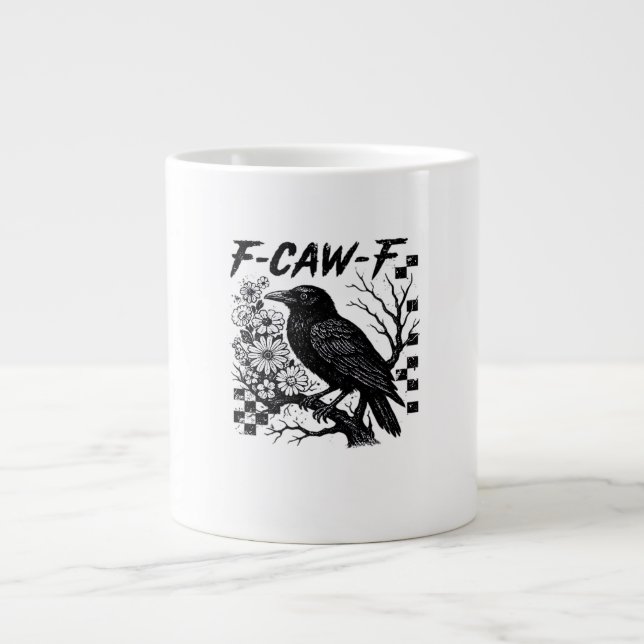F-Caw-F Halloween Fågel Jumbo Mugg (Framsidan)