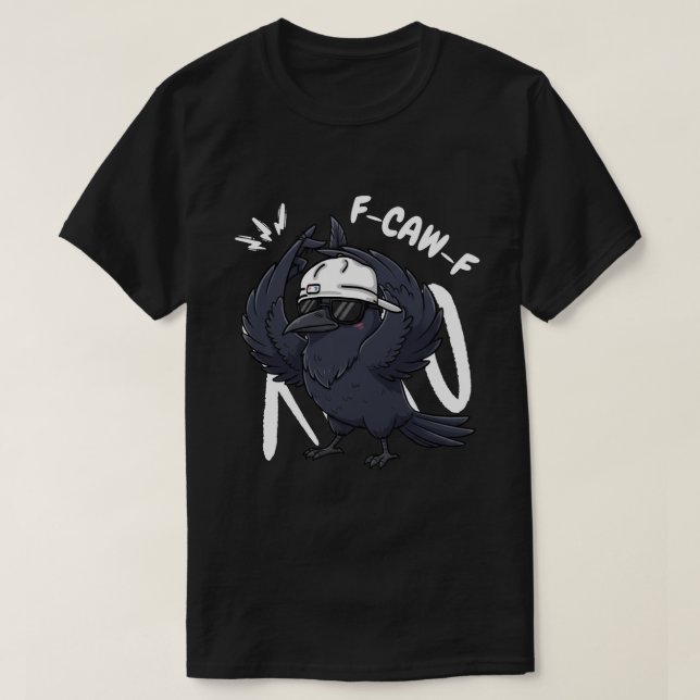 F-CAW-F Hip hop Kråka - Cute Rapper Bird T Shirt (Design framsida)