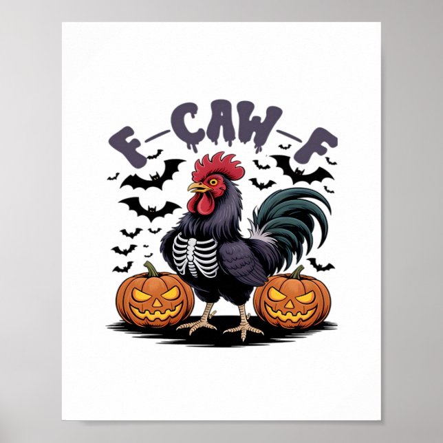 F Caw F Humor Crow Gothic Funny Style Poster (Framsidan)