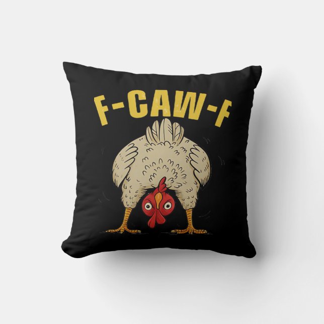 F-Caw-F Humor Gothic Crow Funny Aesthetic Style Kudde (Framsida)