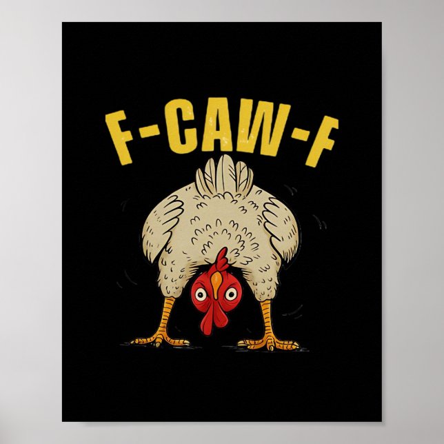 F-Caw-F Humor Gothic Crow Funny Aesthetic Style Poster (Framsidan)