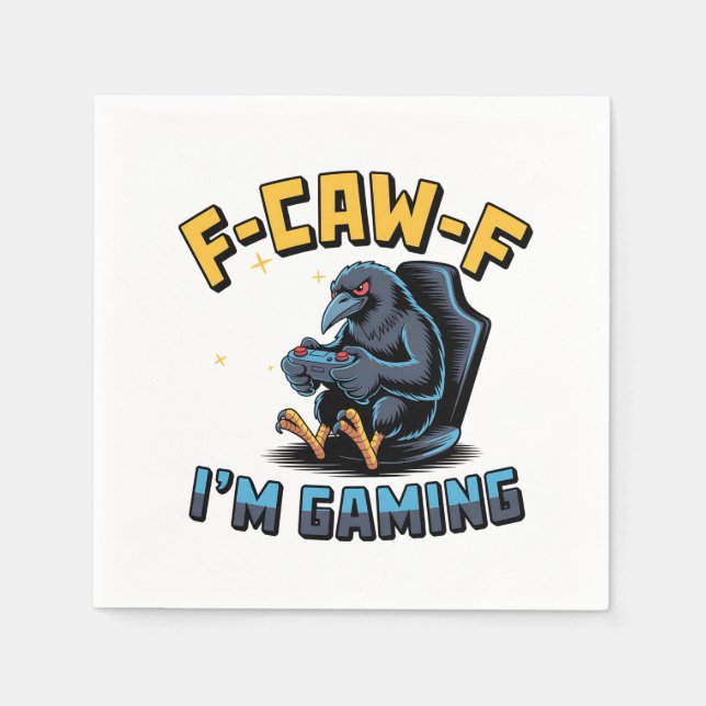 F-Caw-F I är Gaming-Kråka-Meme Pappersservett (Framsidan)
