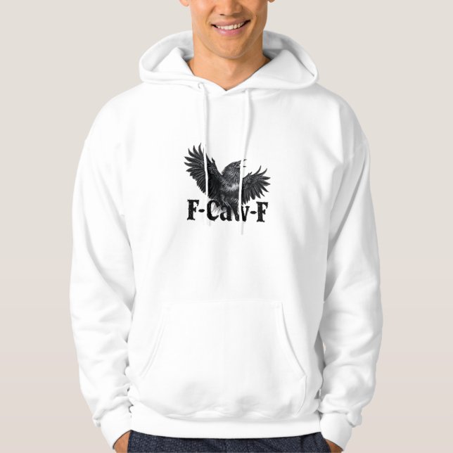 F-Caw-F Ilsken Korp Konsttryck Gothic Kråka Illust Hoodie (Framsida)