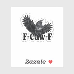 F-Caw-F Ilsken Korp Konsttryck Gothic Kråka Illust Klistermärken