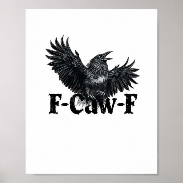 F-Caw-F Ilsken Korp Konsttryck Gothic Kråka Illust Poster (Framsidan)