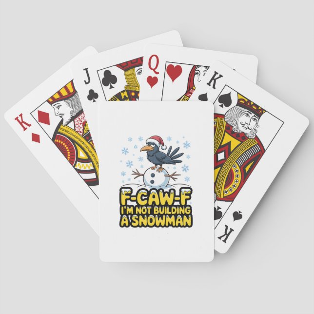 F-Caw-F Jag bygger inte en snöman Rolig jul Casinokort (Baksidan)