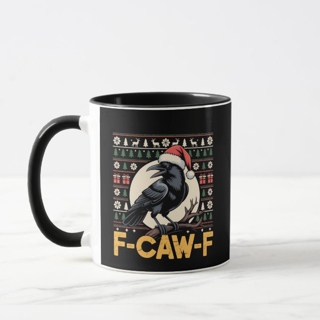 F-Caw-F Jag bygger inte en snöman Rolig jul Mugg (Vänster)