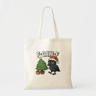 F-caw-f jul Räv Kråka Xmas Träd Meme Tygkasse