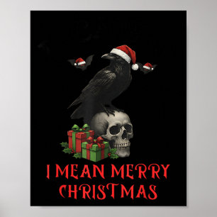 F-caw-f julkråka rolig gotisk julskalle poster
