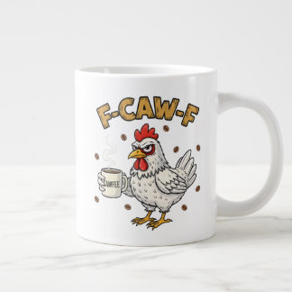 F-CAW-F Kaffeälskande Kyckling, Rolig FCAWF Fågel Jumbo Mugg