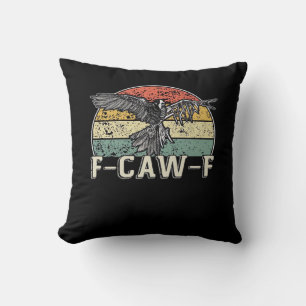 F-Caw-F Ko Fågel Rolig Vintage Solnedgång Rolig Hu Kudde