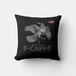 F-Caw-F Ko Funny Fågel USA Vintage Flag Rolig Humo Kudde