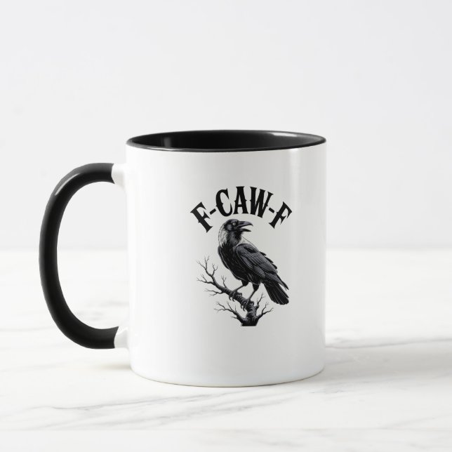 F-Caw-F Korp Vuxen Humor Fågel Rolig Gotisk Goth Mugg (Vänster)