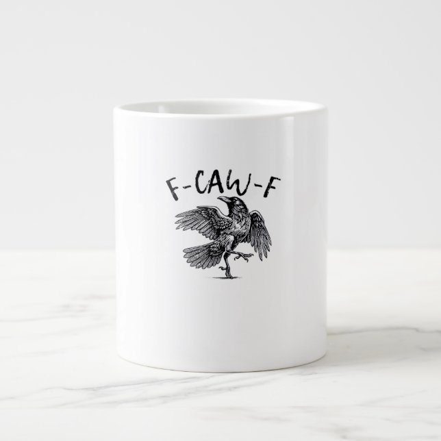 F Caw F Krå Retro Klassisk Stil Jumbo Mugg (Framsidan)