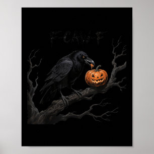 F-caw-f Kråka Bird Raven Gothic Cawing Grunge Scar Poster
