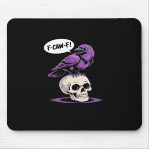 F-Caw-F Kråka Dödskalle Halloween Humor Grafisk De Musmatta