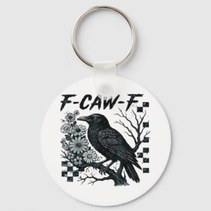 F-Caw-F Kråka Fågel Retro Klassisk Nyckelring