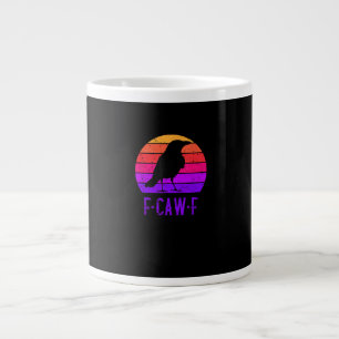 F-Caw-F Kråka Fågel Retro Solnedgång Vintage F-Caw Jumbo Mugg