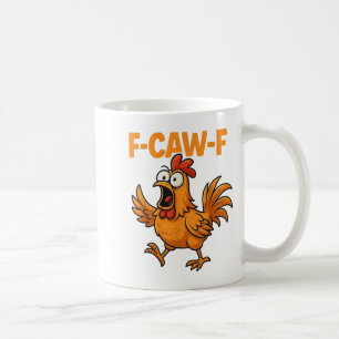 F-caw-f Kråka Funny Fcawf Black Bird Chicken Meme  Kaffemugg