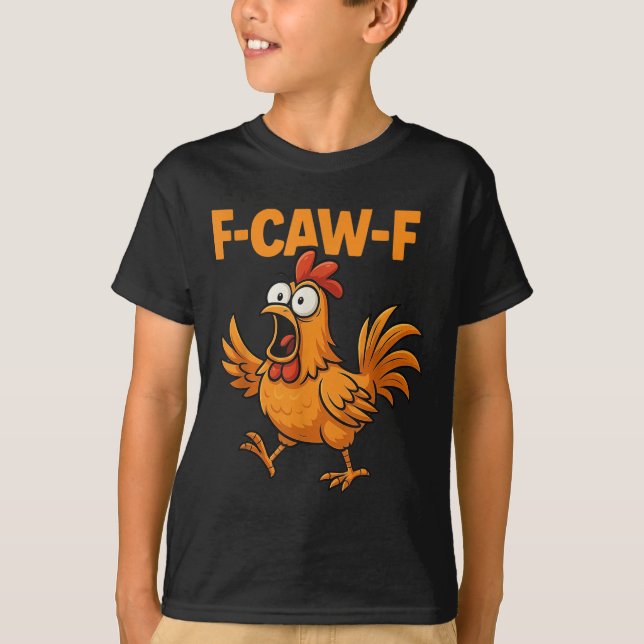 F-caw-f Kråka Funny Fcawf Black Bird Chicken Meme  T Shirt (Framsida)