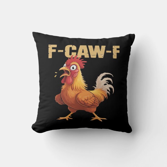 F-Caw-F Kråka Gotisk Rolig Humor Kudde (Framsida)