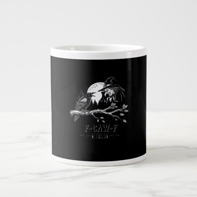F-Caw-F Kråka Halloween Häxa F-Caw-F Jumbo Mugg (Framsidan)