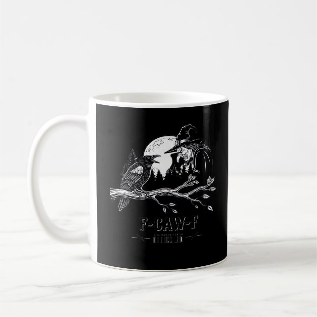 F-Caw-F Kråka Halloween Häxa F-Caw-F Kaffemugg (Vänster)