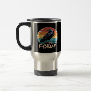 F-Caw-F Kråka Humor Rollig Gotisk Retro Klassiker Resemugg