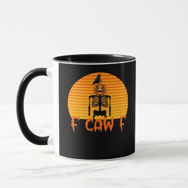 F-Caw-F Kråka Klassisk Estetisk Casual Mugg (Vänster)