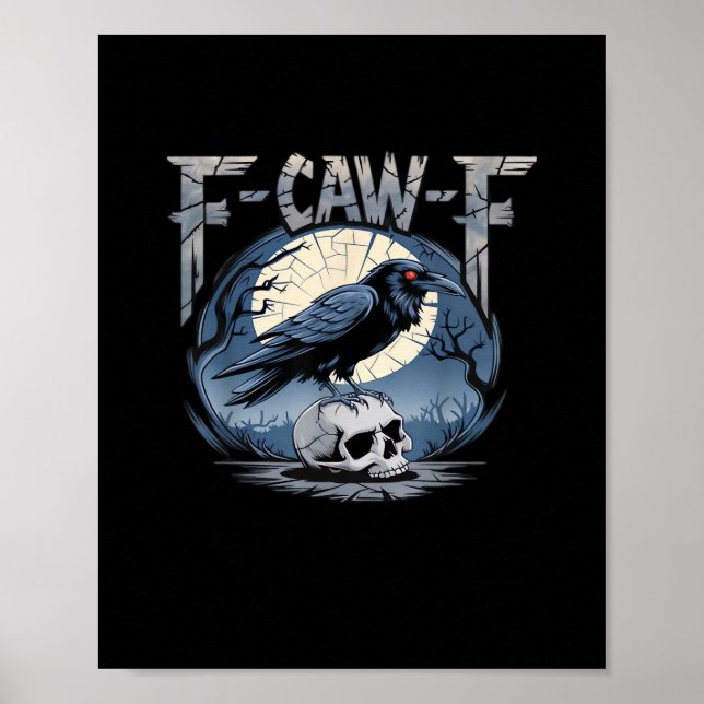 F-Caw-F Kråka Månbelyst Korp Klassiker Poster (Framsidan)