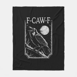 F-Caw-F Kråka Minimal – Retro Gothisk Fågel Rolig Fleecefilt