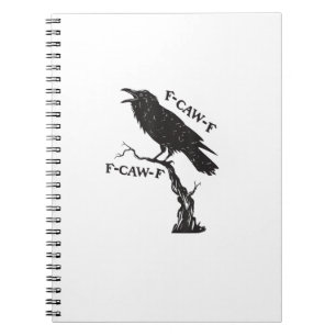 F-Caw-F Kråka Pun Rolig Fågel Kraxande Grunge Krea Anteckningsbok